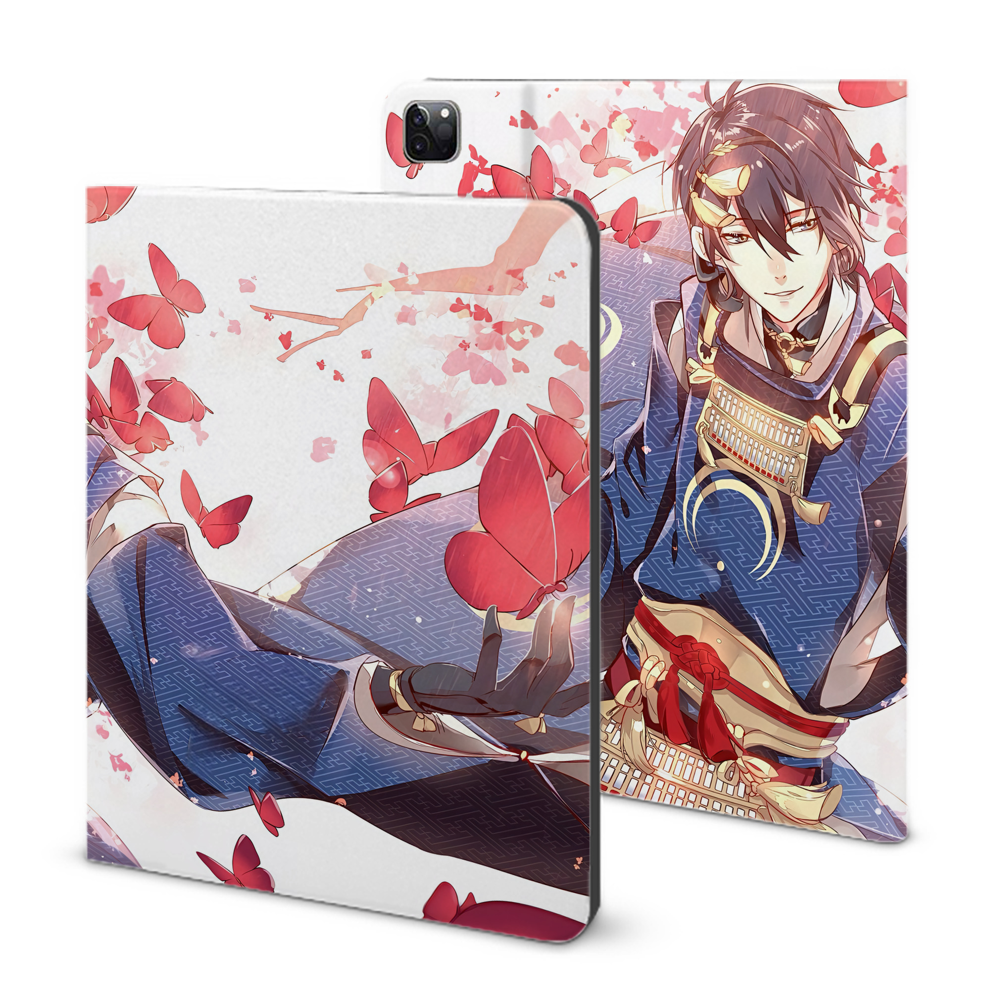 （画像用） 刀剣乱舞 Touken Ranbu IPad ケース ブック型 PUレザー TPU 耐衝撃 軽量 薄型 ペン収納なし 全面保護 IPad 各モデル対応